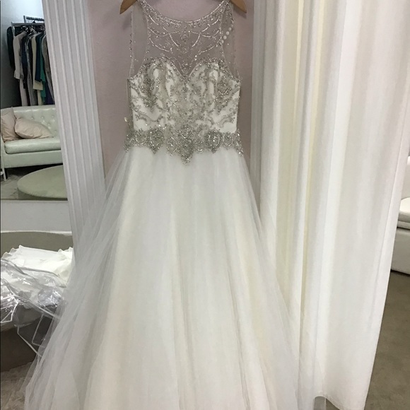Mori Lee Ball gown with illusion sequin top